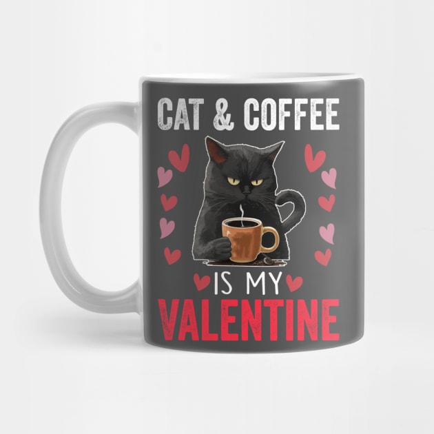 Black Cat Coffee Is My Valentine | Funny Valentine's Day Cat by ArtistTee ⭐⭐⭐⭐⭐